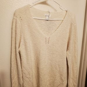 Market & Spruce white with yellow sweater